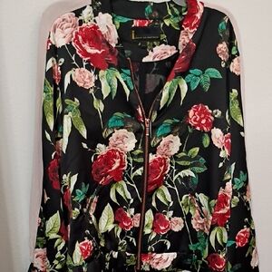 Buffalo David Bitton Floral Jacket with Red and Green Accents